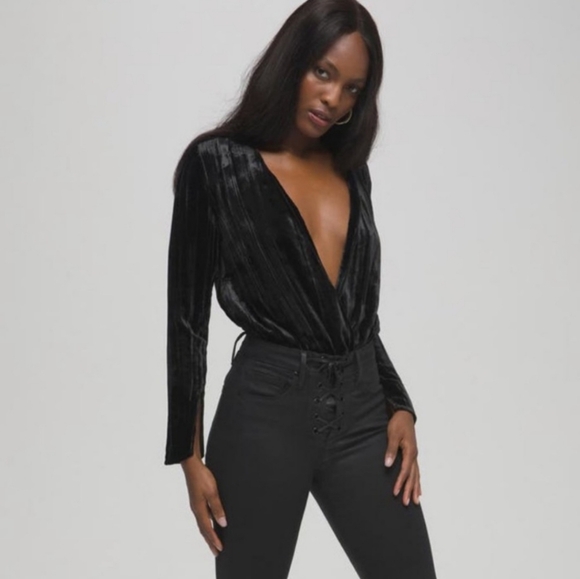 NWT GOOD AMERICAN VELVET WRAP BODYSUIT SIZE 5 (2XL) - Picture 1 of 13